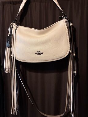 Coach Chelsea Whiplash Stitch Fringe Shoulder Crossbody Hobo Bag 37740 $450